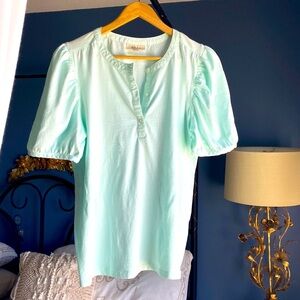 3 For $25 Aqua Light  Turquoise Puff Sleeve T Shirt
